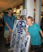 Mike and Brady Stemac with their creation, R2D2 Operation - Mega Size.